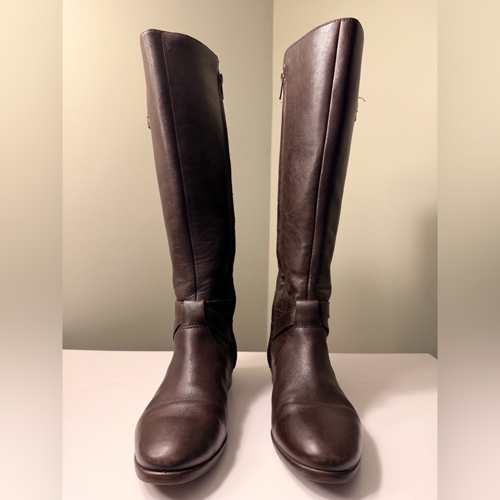UGG Australia Beryl Leather Brown Riding Boots Size 6 - Picture 3 of 10